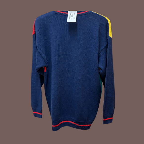 Charter Club Color Block Sweater | Cotton Multicolor | Size M | Vintage - Picture 4 of 4